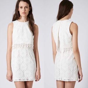TOPSHOP White Lace Dress Size 4